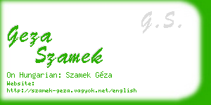 geza szamek business card
