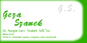 geza szamek business card